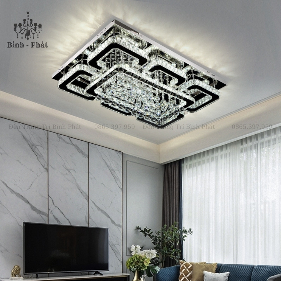 Mâm Ốp Trần Pha Lê Chữ Nhật 411