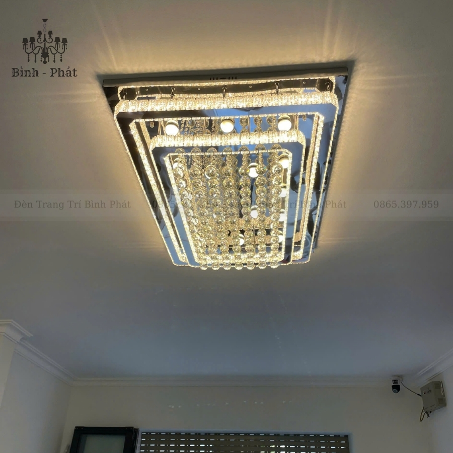 Mâm Ốp Trần Pha Lê Chữ Nhật 411