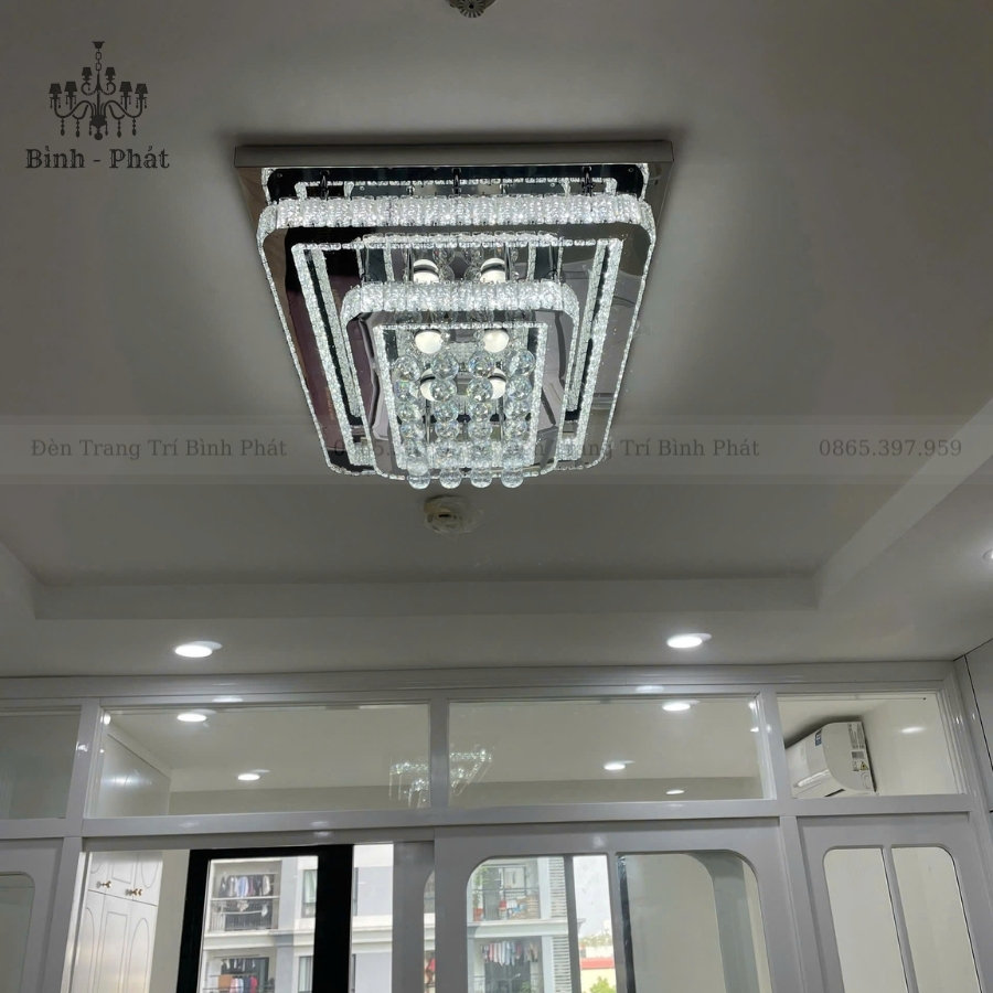 Mâm Ốp Trần Pha Lê Chữ Nhật 411