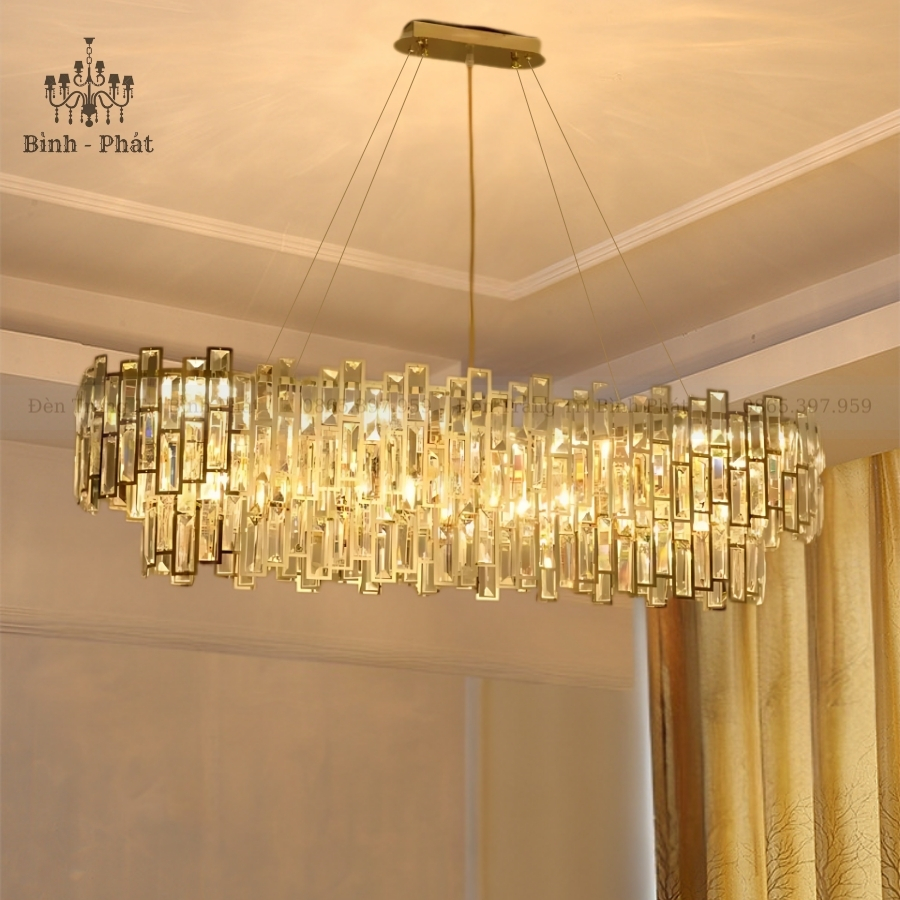 Đèn Chùm Pha Lê Chữ Nhật 161